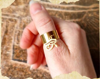 Egyptian Jewelry - HORUS Ring - Eye of Horus - Customizable ring - Stainless steel