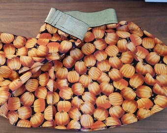 Traje de Acción de Gracias, falda de calabaza, falda de patinador, parche de calabaza, talla 6