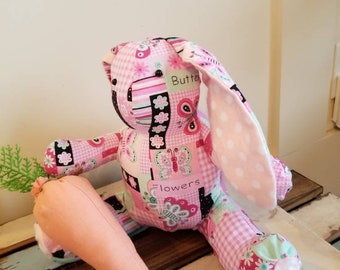 Conejito de trapo, conejito de Pascua, conejito de peluche, decoración de primavera, decoración de pascua