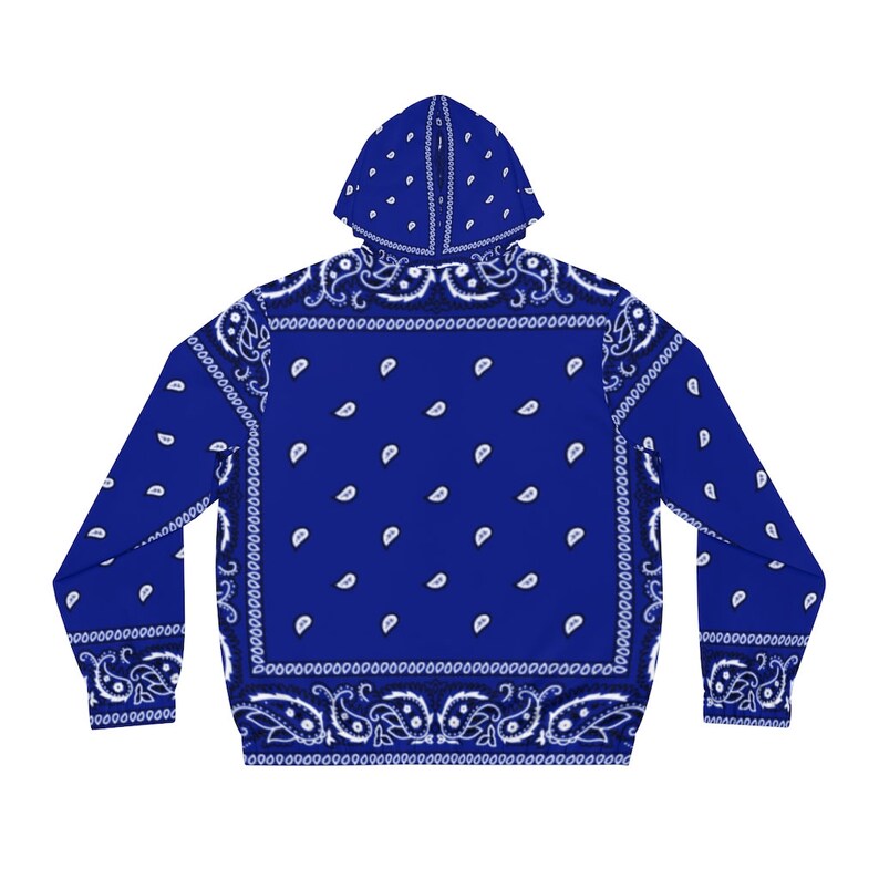 Men's Fullzip Hoodie Blue Bandana Hoodie Not the Same Etsy