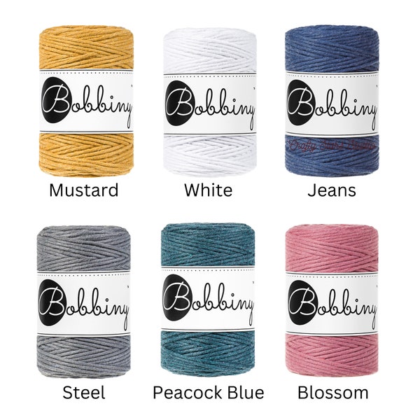 BOBBINY 1.5mm Macrame Cord made from 100% recycled materials, cord, 100 meter rolls, weaving, bobbiny, recycled cotton