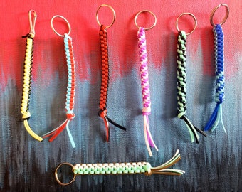 Personalized Braided Keyrings! Boondoggle keychain, Gimp Plastic Lacing Keychain, Back to school, gifts for kids, Scoubidou string keychain