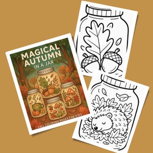 Autumn in a Jar Coloring Pages: Cozy Fall Printable Sheets (PDF Download)
