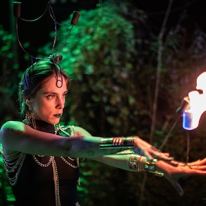 Palm Torches – Fire Show, Fire Dance, Flow Arts Props, Performance Torches, Circus, Festival, Pair, Kevlar