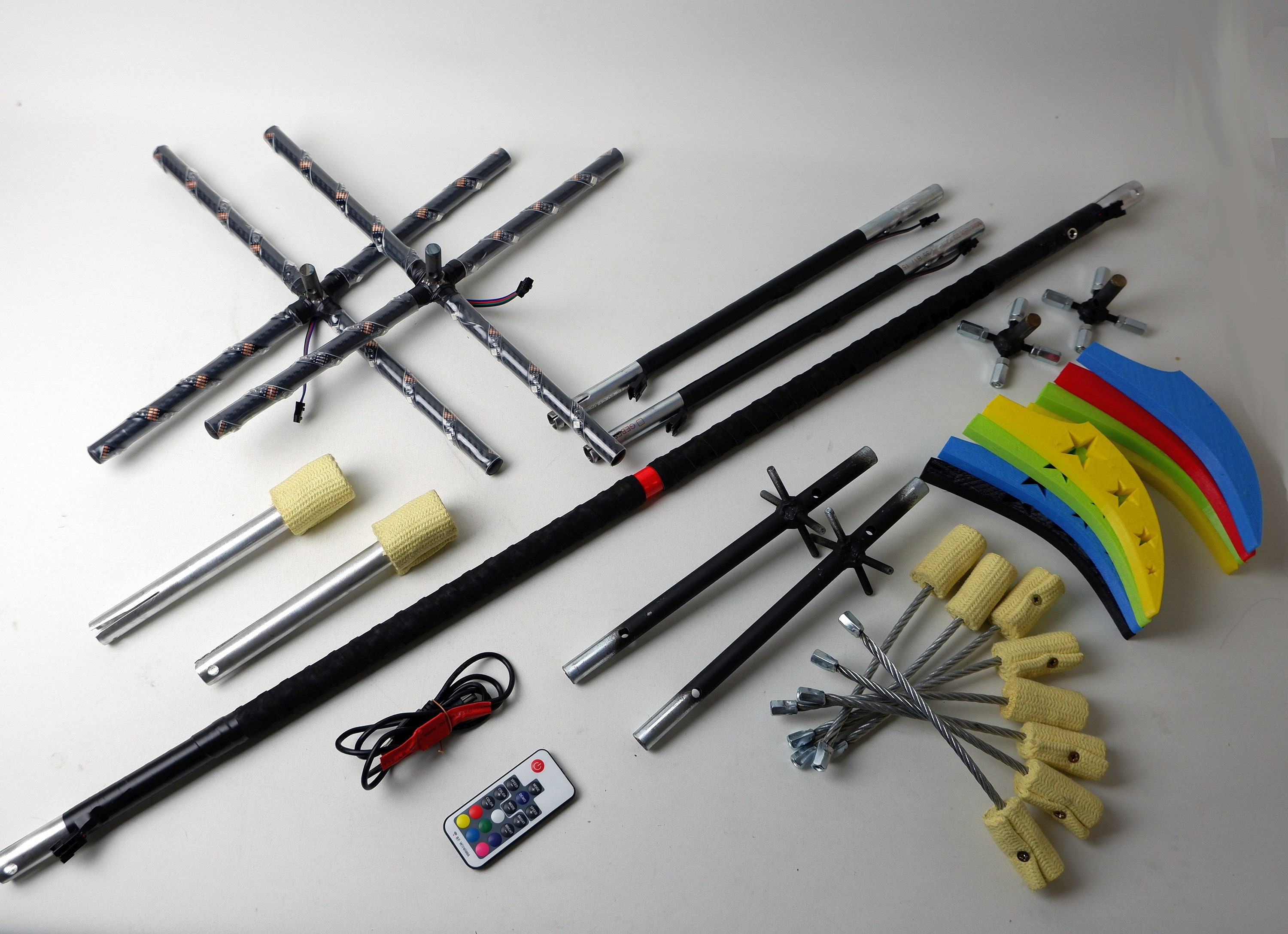 3in1 contact dragon staff *** Multicolour LED//Fire//3D dragon staff DEMOUNTABLE *** Travel Friendly Flow light prop