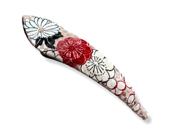 White Hair Claw, Hair clip, alligator clip, Satomi Clip, kimono silk hair clip, pelican hair clip, crocodile hair Clip, hair claw, Sakura