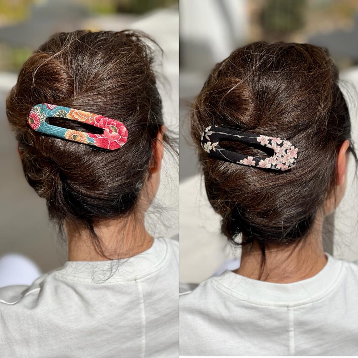 Hair Clip, Kimono Hair Clip, Kimono Fabric, Japanese Hair Clip, Sakura