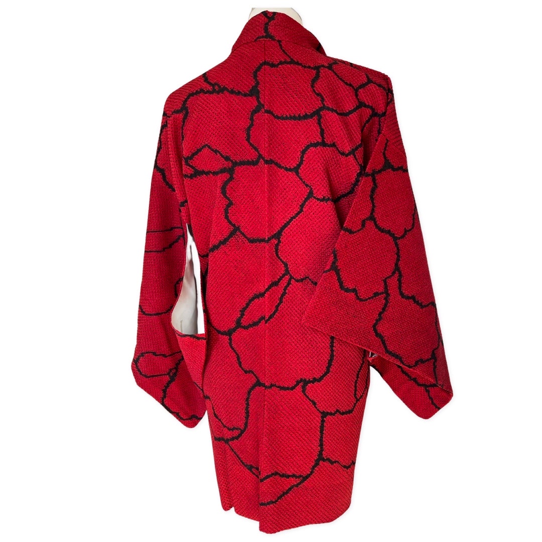 Red Haori Pattern Red Shibori Haori, Japanese Jacket, Vintage Haori, Short Kimono, Kimono ...