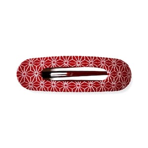 Red Hair Clíp, Kimono Hair Clip, Red Barrette Clip, Japanese hair clip, Asanoha pattern, bright red, hair claw, hair barrette
