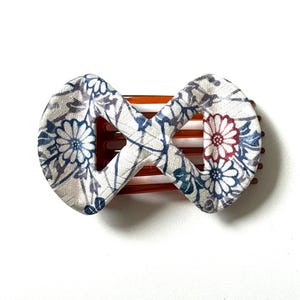 Satomi Clip, Thin Hair Clip, infinity shape hair clip, japanese kimono silk covered hair claw, slide hair claw, kimono hair, japanese style