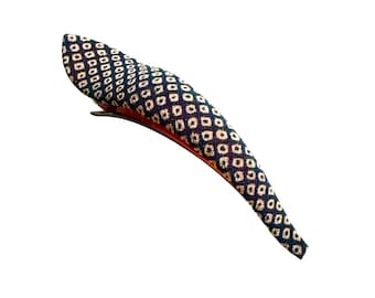 Navy blue hair clip, alligator clip, Satomi Clip, Japanese Hair clip, kimono hair clip, crocodile hair Claw, Japanese shibori print