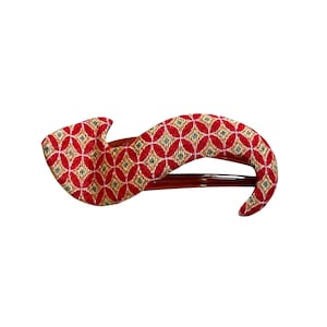 Satomi Hair Clíp, S shape, Japanese clip, Kimono hair clip, Red Clip, barrette clip, hair clip, hair claw, hair accessory, shippo pattern