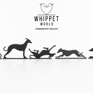 Whippet Greyhound TV topper ornaments. Door frame acrylic dogs. Sighthound models. Gift for whippet lover. Dog silhouette.