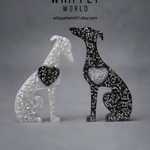 Greyhound ornaments, Mini resin whippets, dog figures, Sighthound statues, Gift for dog lover. Whippet Greyhound gift.