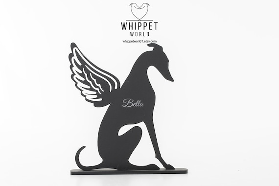 Memorial Angel Whippet Greyhound Ornament: Personalized Pet Loss Gift, Free Engraving
