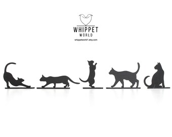 Acryl Katze Silhouette Ornamente: Geschenk für Katzenliebhaber. TV Topper, Türrahmen Dekor