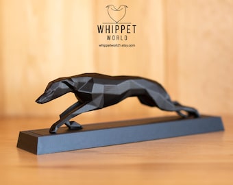 3D Printed Running Whippet/Greyhound Ornament: Custom Dog Name Plate