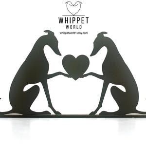Whippet Greyhound heart Ornament – Unique Acrylic Silhouette  – Perfect dog Gift for Valentines day or anniversaries.