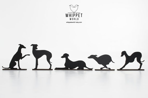 Italian Greyhound Ornaments: Matte Black Acrylic Dog Silhouette
