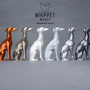 3D-gedrucktes Modell von Whippet, Windhund, Lurcher, Windhund, Saluki. Leichtes Ornament, ideales Geschenk, verschiedene Farben. Vatertagsgeschenk