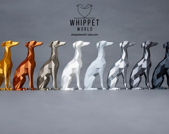 3d printed model of Whippet, Greyhound, Lurcher, Sighthound, saluki.  Lightweight ornament, ideal gift, various colours.  Fathers day gift