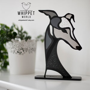 Acrylic whippets. Stained glass effect. Geometric Greyhounds. Gift for whippet lover. Greyhound present. Stocking filler