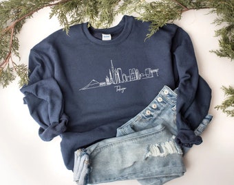 EMBROIDERED Tokyo Skyline Unisex SWEATSHIRT - Japanese Sweater - Color Choice - Crewneck, Tokyo Shirt, Tokyo Gift Souvenir