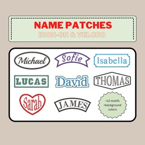 EMBROIDERED Name Tag Patches - Custom Name Tag Iron On & Velcr0 -  Uniform Name Patch - Custom Name Iron-on Patch - Color Choice