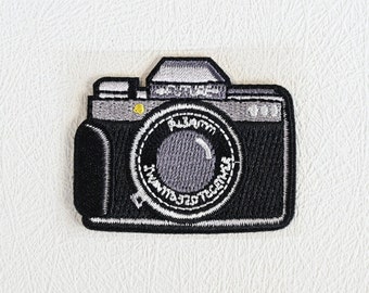 Camera patch Embroidered iron-on, Photography patch, travel life, photographer life, appliqué for clothing, jacket, backpack