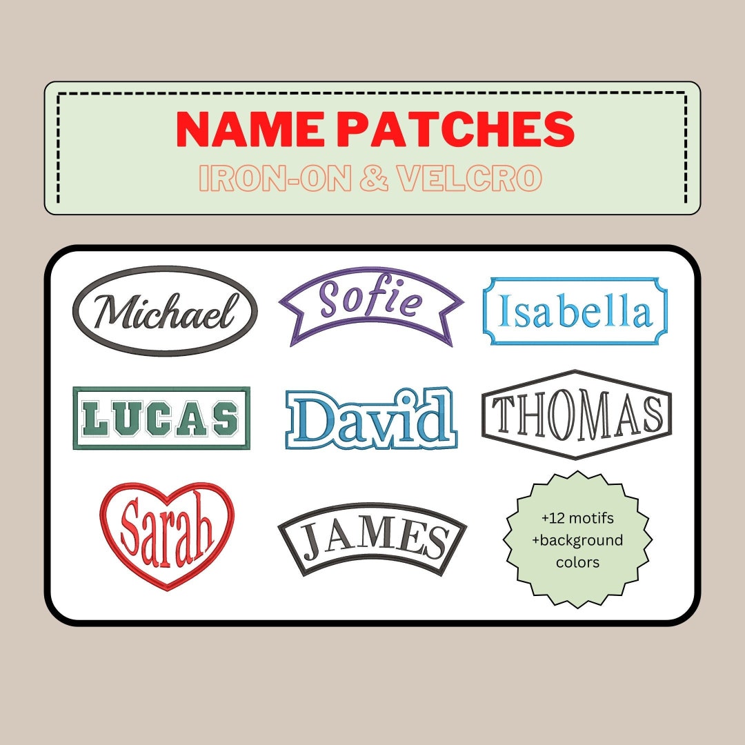 EMBROIDERED Name Tag Patches Custom Name Tag Iron on & Etsy