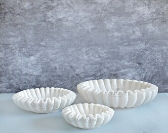 Decorative Marble Bowl Set of 3 Pieces | 12" 9" 6" size | Fruit Bowl, Jewelry Bowl, Flower Bowl, Hand carved Bowl, Home Décor, Gifting, GIFT