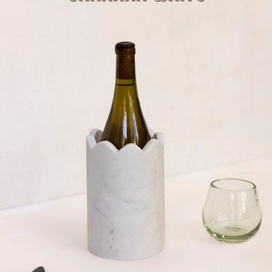 Marble Vase, Marble Holder, Limited Edition, Wine Chiller, Green Marble Wine Bottle Cooler, Wine Keeper, Gifts, Handmade Marble Vase, Holder image 5