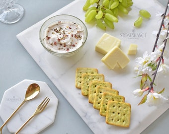 Square Serving Platter | Diamond Cut Marble Plate | Personalized Food Platter | Serving Board | Cheese Board | Square Tray | Serving Tray