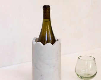 Wine Chiller, White Marble Wine Bottle Cooler, Wine Keeper, Bar Set, Gifts, Handmade Home Decor, Wine cooler, Marble Utensil Holder, Vase