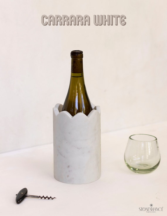 Wine Chiller White Marble Wine Bottle Cooler Wine Keeper Bar