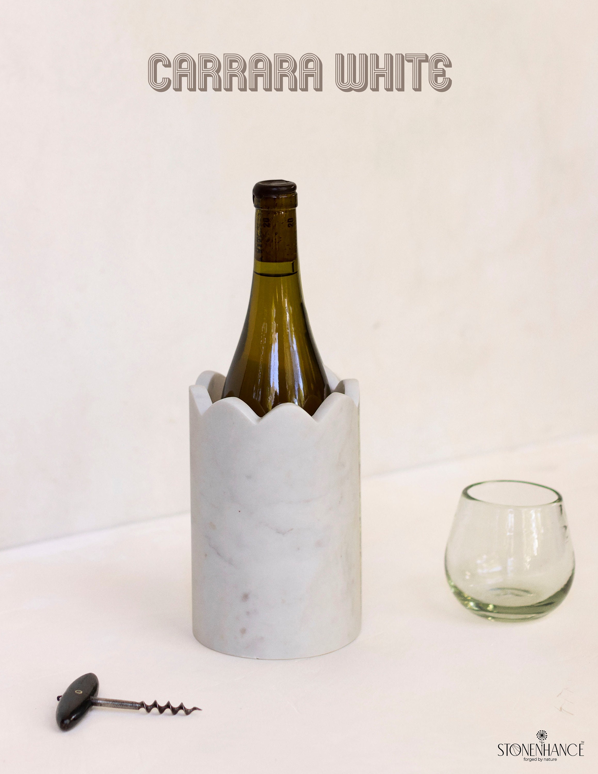 White Marble Insulated Wine Bag & Stopper