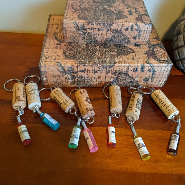 Wine Cork Keychain Etsy