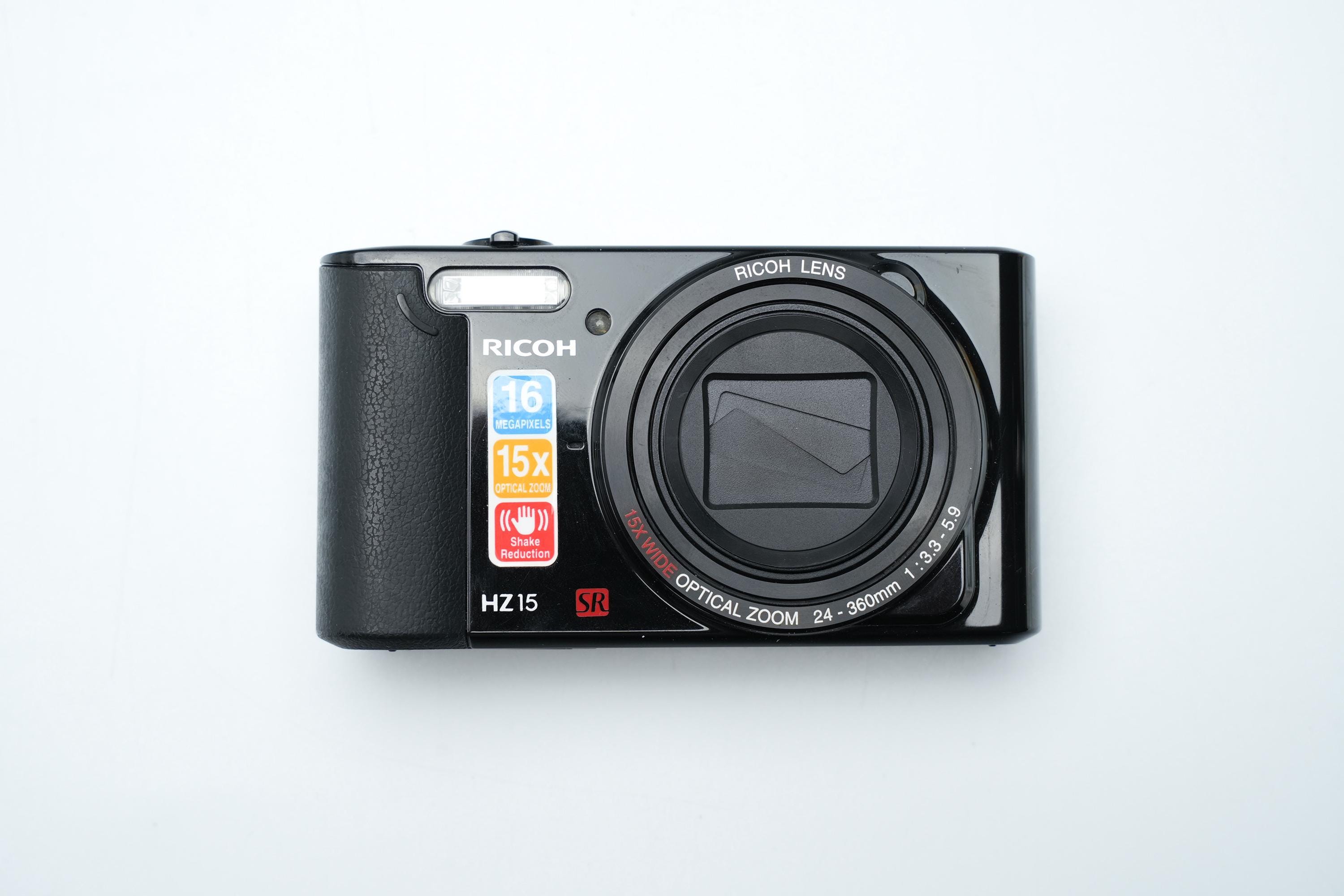 Ricoh HZ15 Digital Camera – Black, 16MP CCD, 15x Zoom 24–360mm, HD