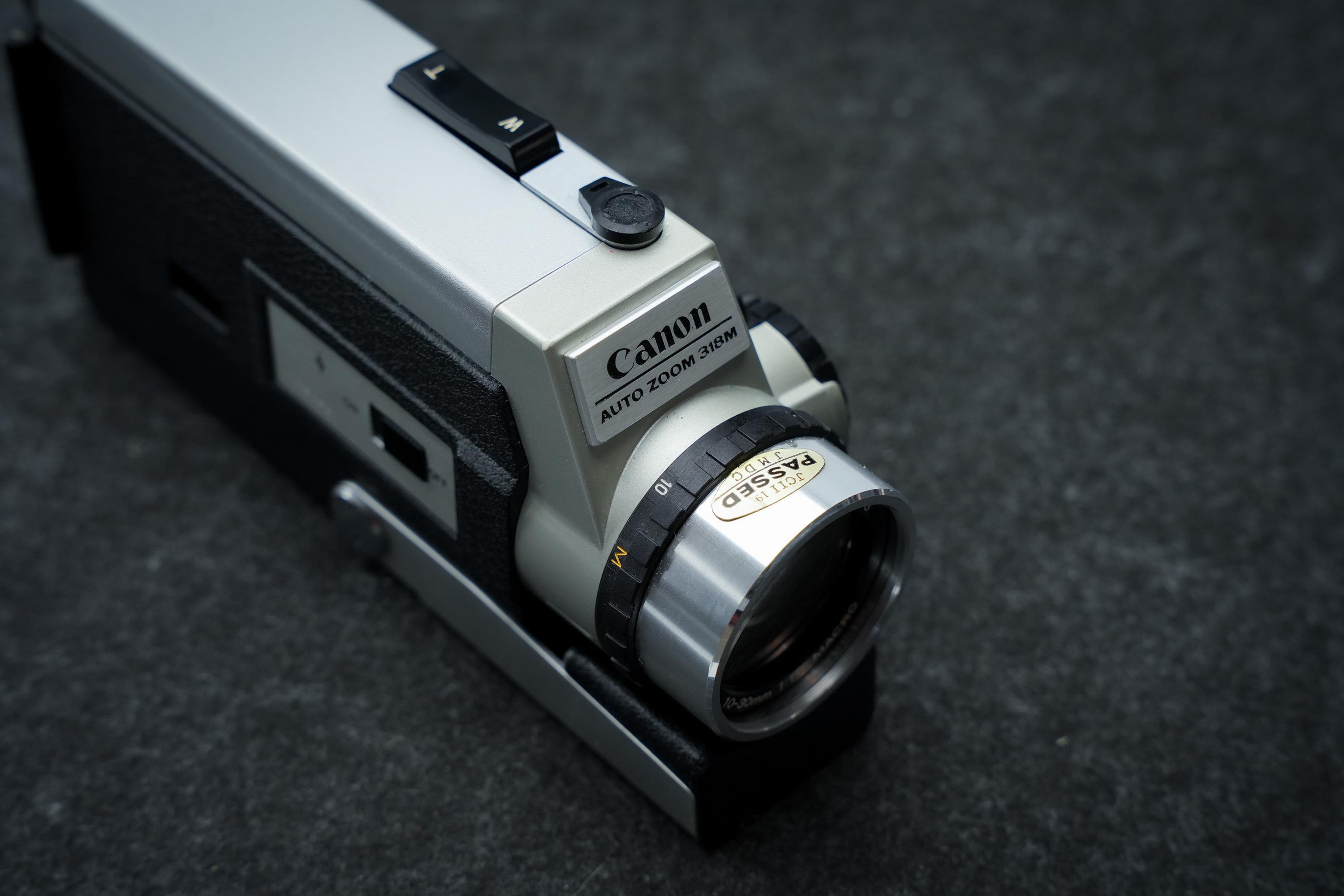 Canon Auto Zoom 318M Super 8 Camera, Rare Black Version, F/1.8
