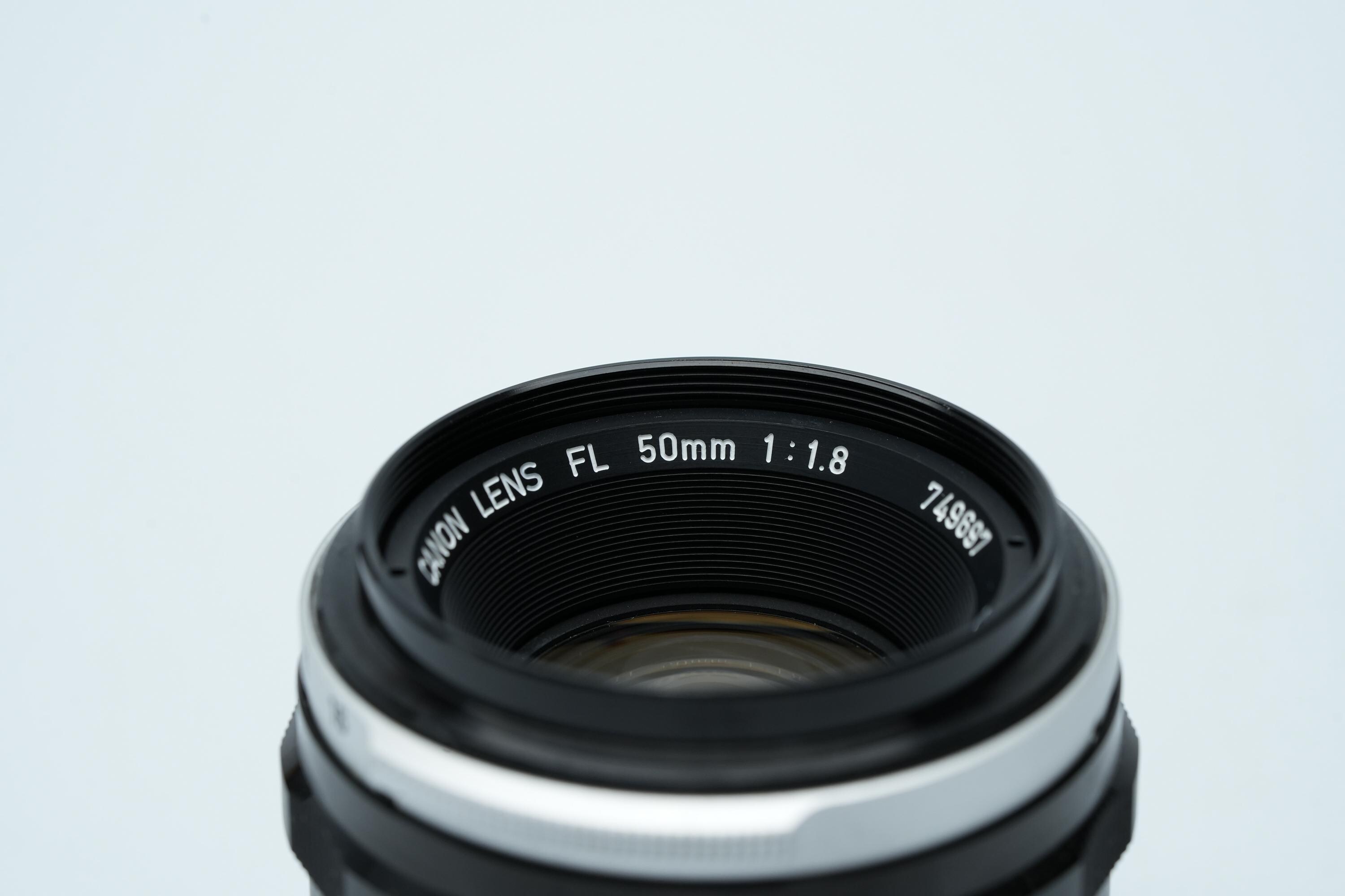 Objectif Canon FL 50mm f/1.8 mise au point manuelle Japon