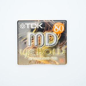 TDK MiniDisc Yellow – Rare 80-Minute Rewritable Audio Disc in Vibrant Yellow