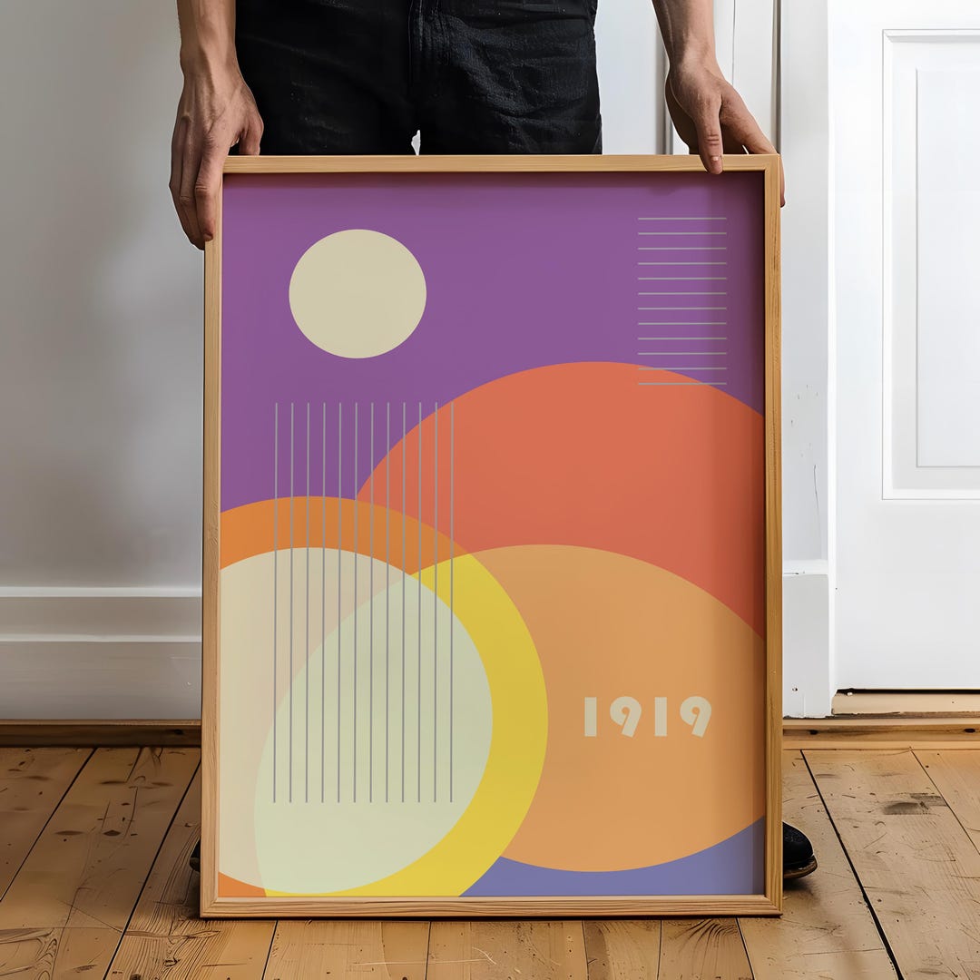 Bauhaus 1919 Tribute Poster – Bold Graphic Design in Retro Colors - Etsy