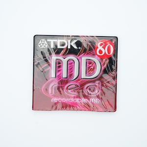 TDK MiniDisc Red – Rare 80-Minute Rewritable MiniDisc in Vibrant Red