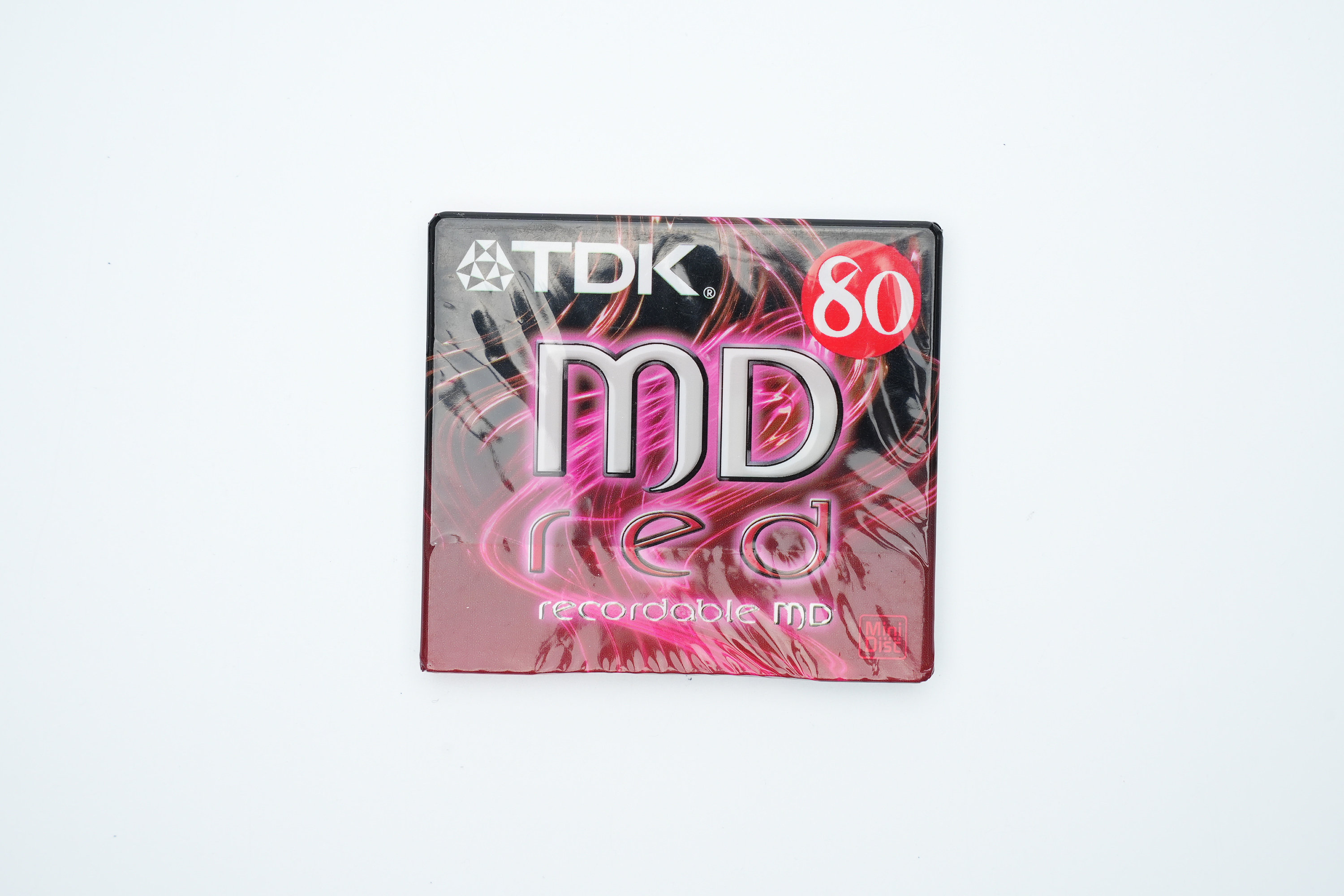 TDK ミニディスク 80 分 レッド – 録音可能な MD 新品パッケージ 