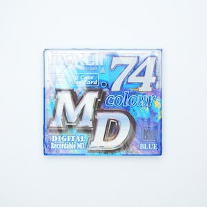 Maxell MiniDisc Blue – Classic 90s Rewritable MiniDisc with 74-Minute Recording Capacity