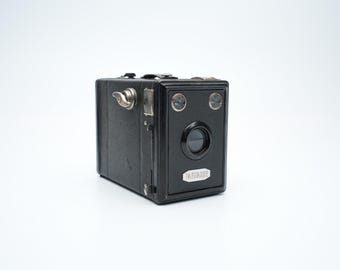 Appareil Photo Ancien AGFA BOX 1933 Avec Sacoche - Box Camera Mit Ledertasche, état Correct