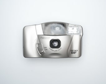 Canon Sure Shot BF, 35mm Kompaktkamera, vollautomatisch, mit Blitz, einfach zu bedienen, ideal für Anfänger, Jahr 2000
