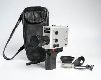 Caméra Super 8 Elmo 260S XL – Testée, Avec Micro, Manuel Et Boîtiers D'origine (années 80)