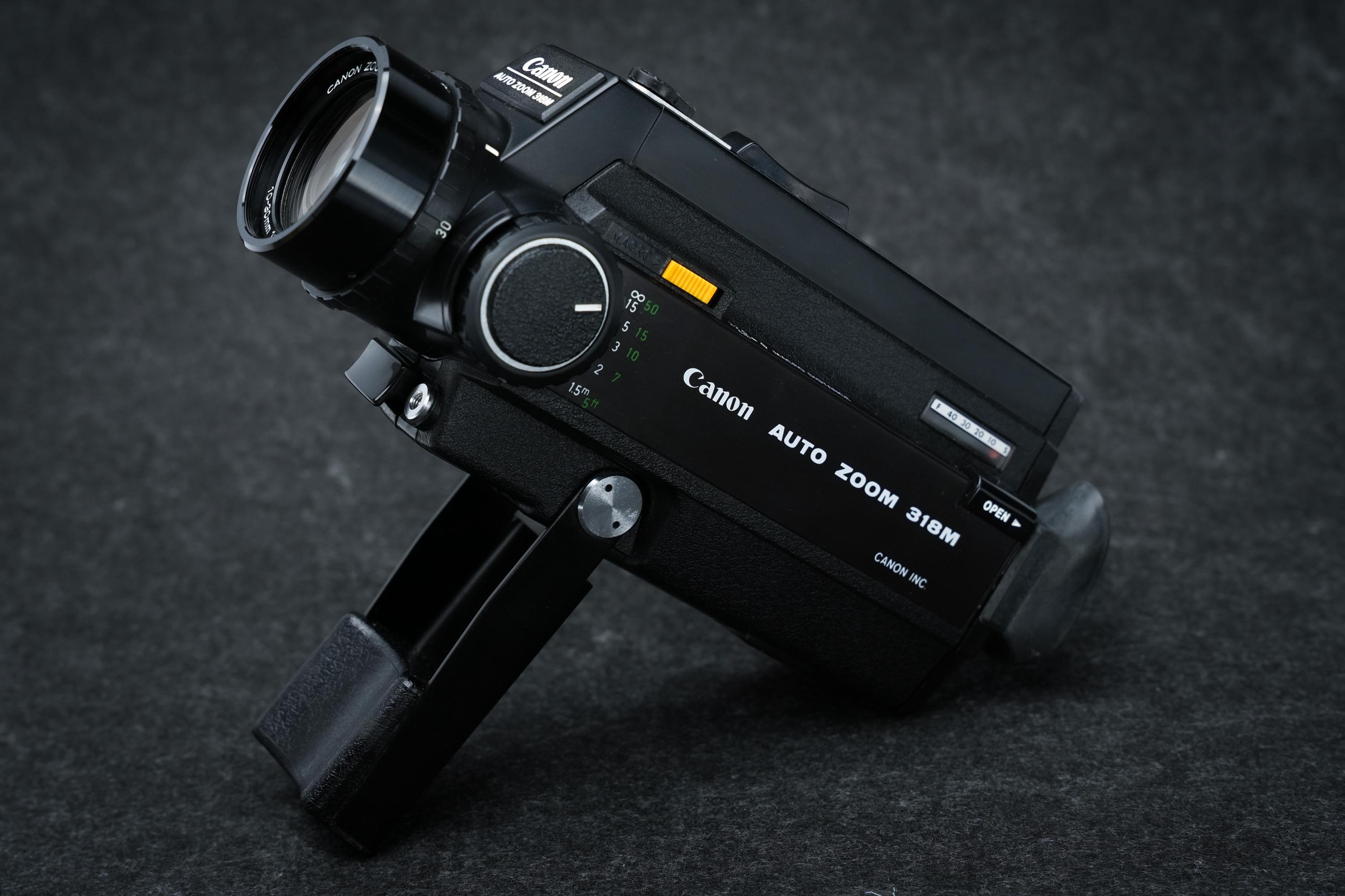 Canon Auto Zoom 318M Super 8 Camera, Rare Black Version, F/1.8
