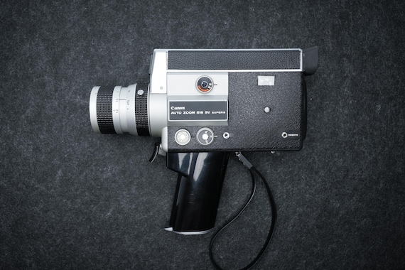 Canon 518 SV Super 8 Camera, 1970s Modernist Design, F/1.8 Canon